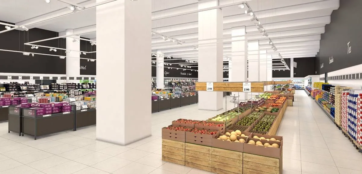 Lidl supermarket in Düsseldorf, Germany, built by KBS, photo 2 of 6